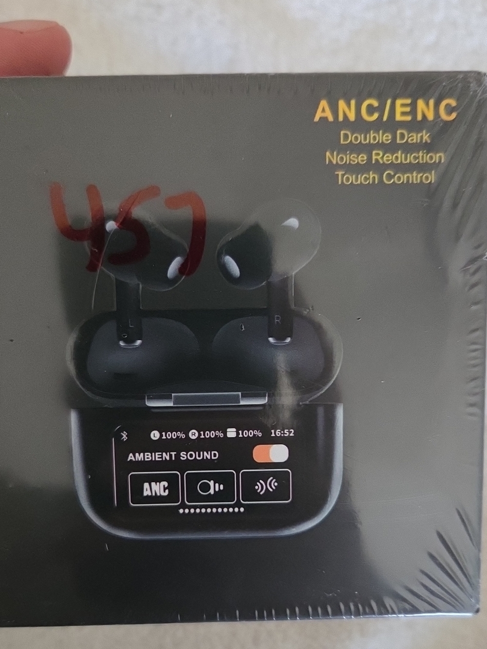 Wireless ANC Earbuds with Charging Case - Black